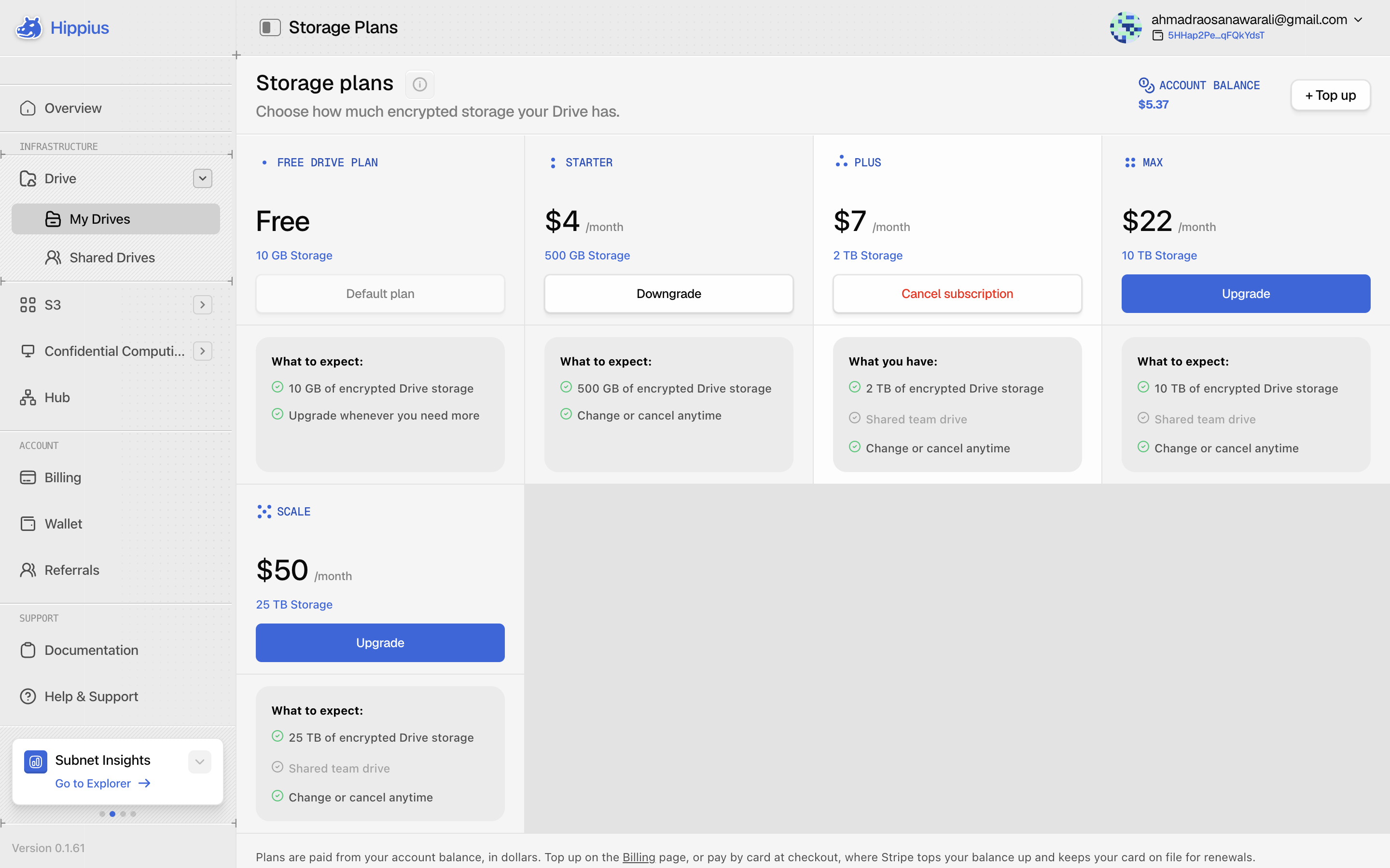 Drive storage plans