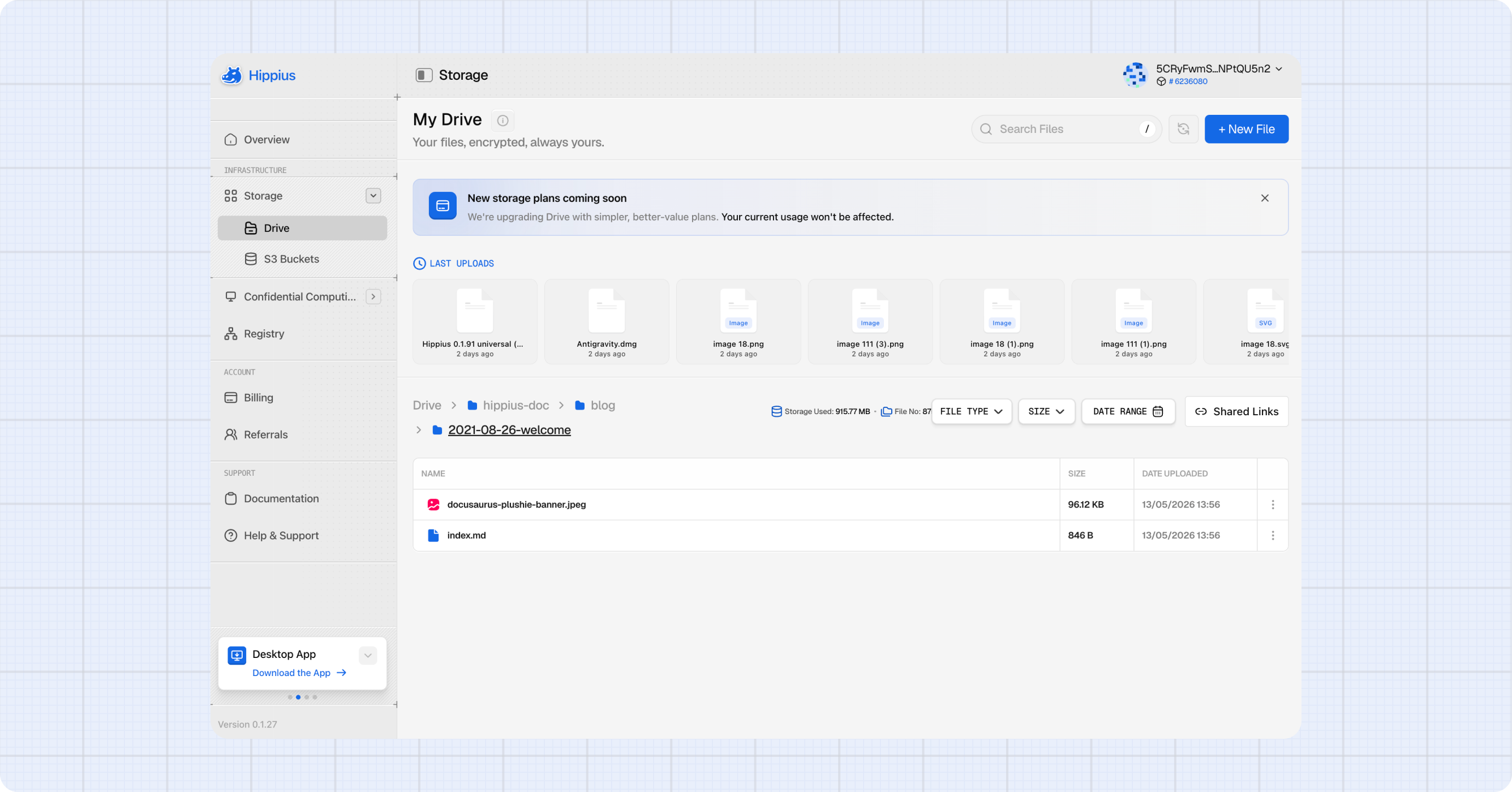 Browsing files in Drive