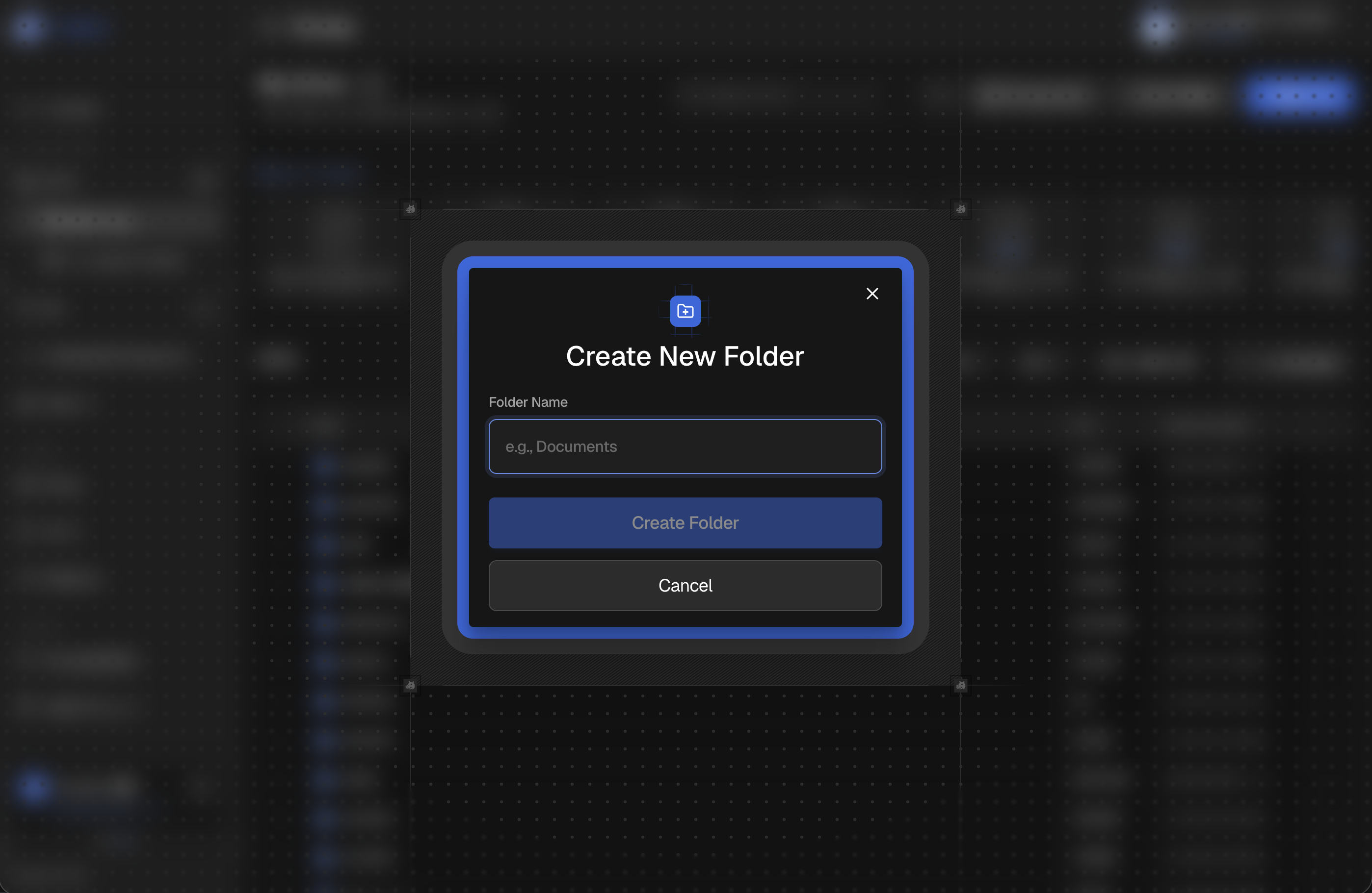 Create folder dialog