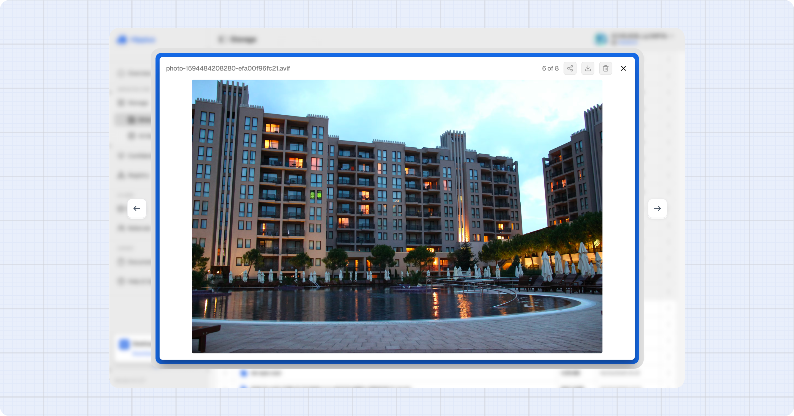 Previewing an image in Drive