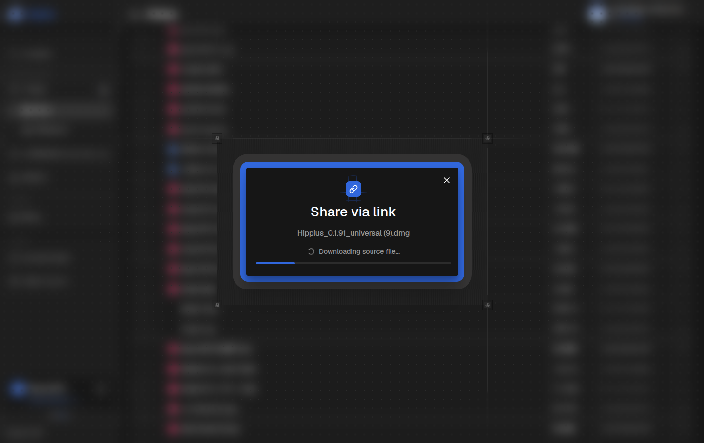 Share creation progress dialog