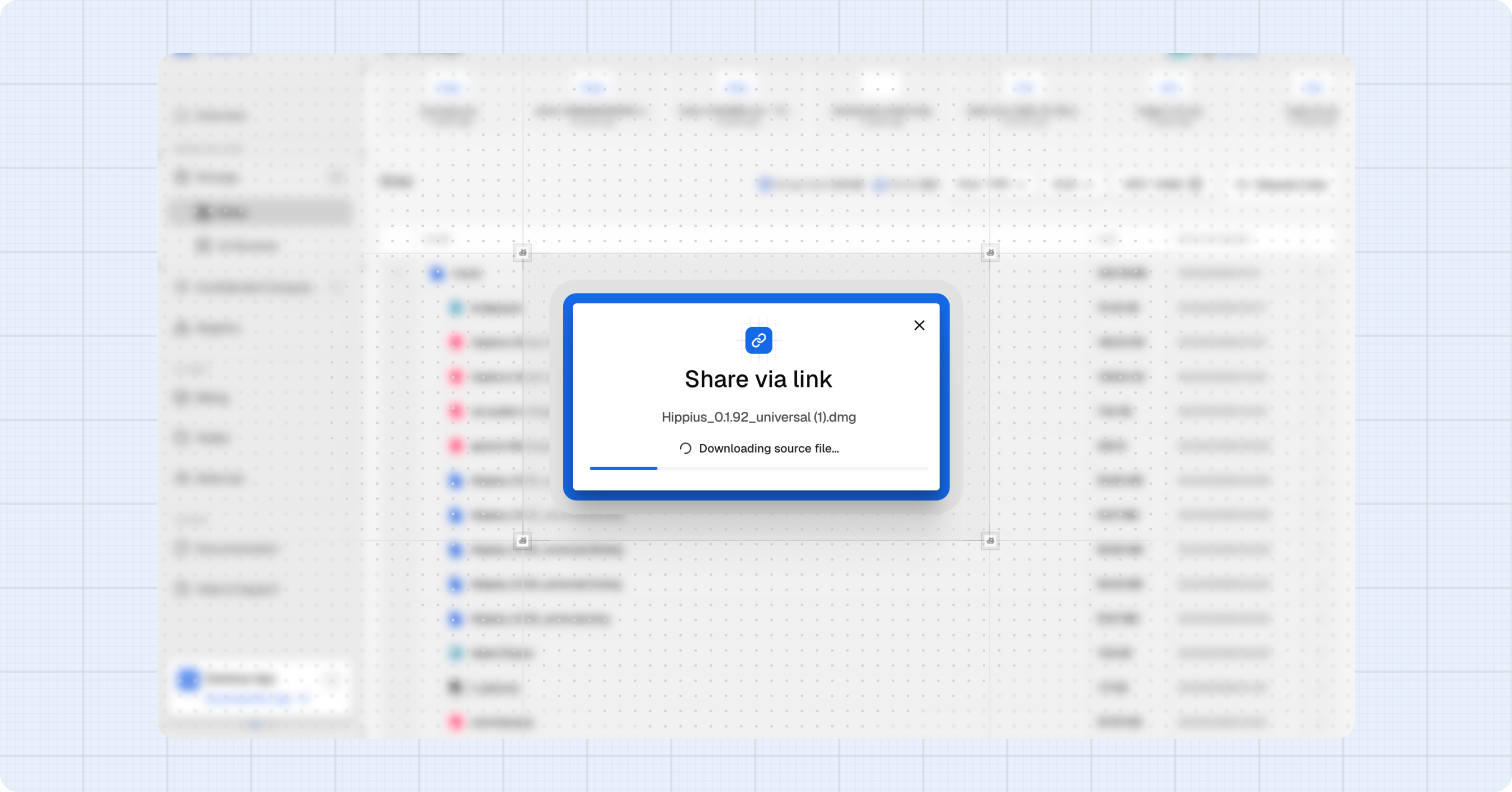 Share creation progress dialog