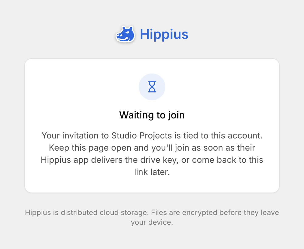 An email invite waiting for the drive key