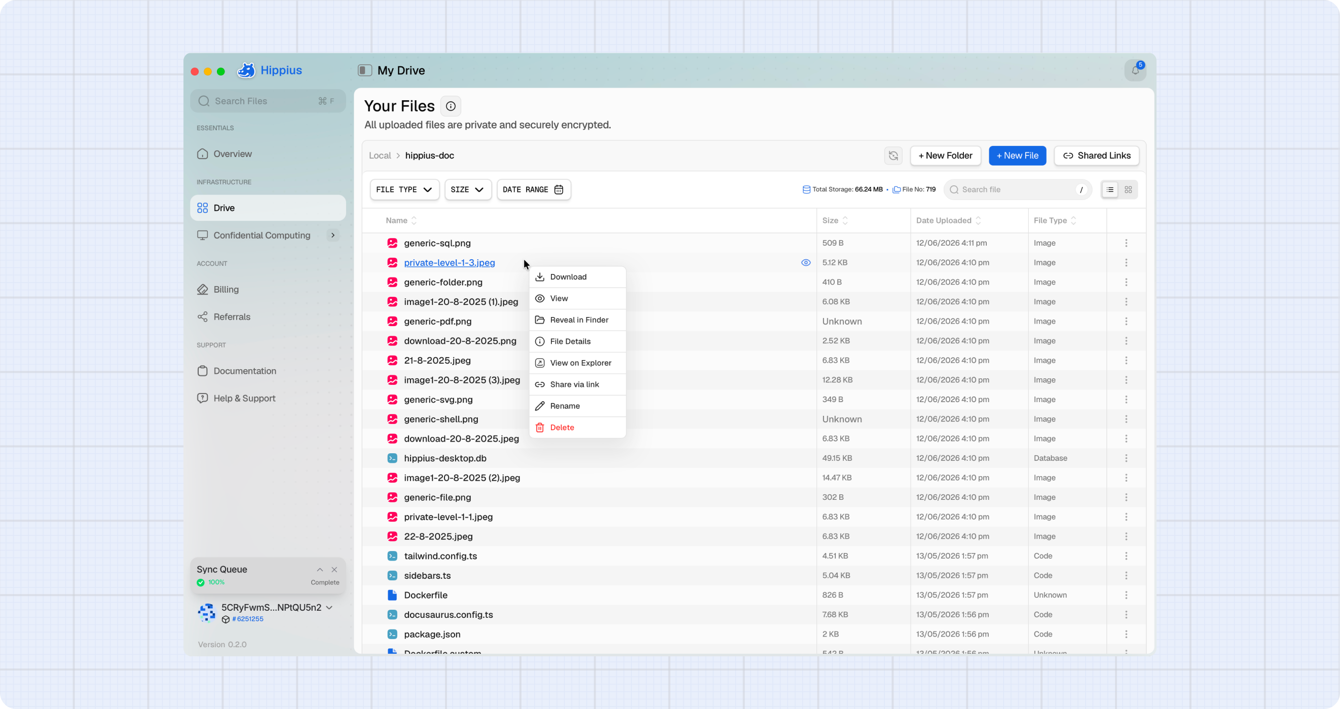 File context menu