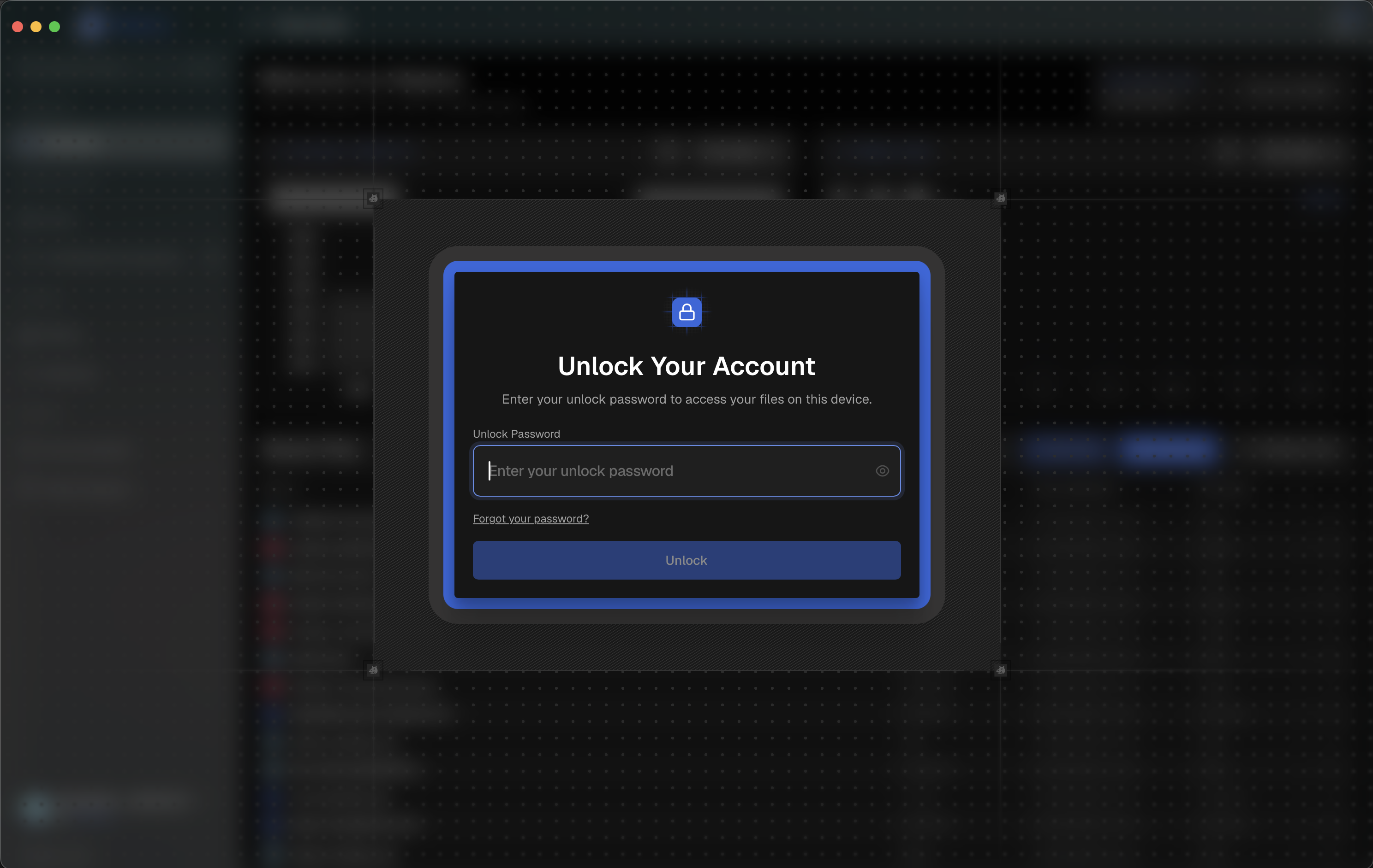 Set unlock password dialog