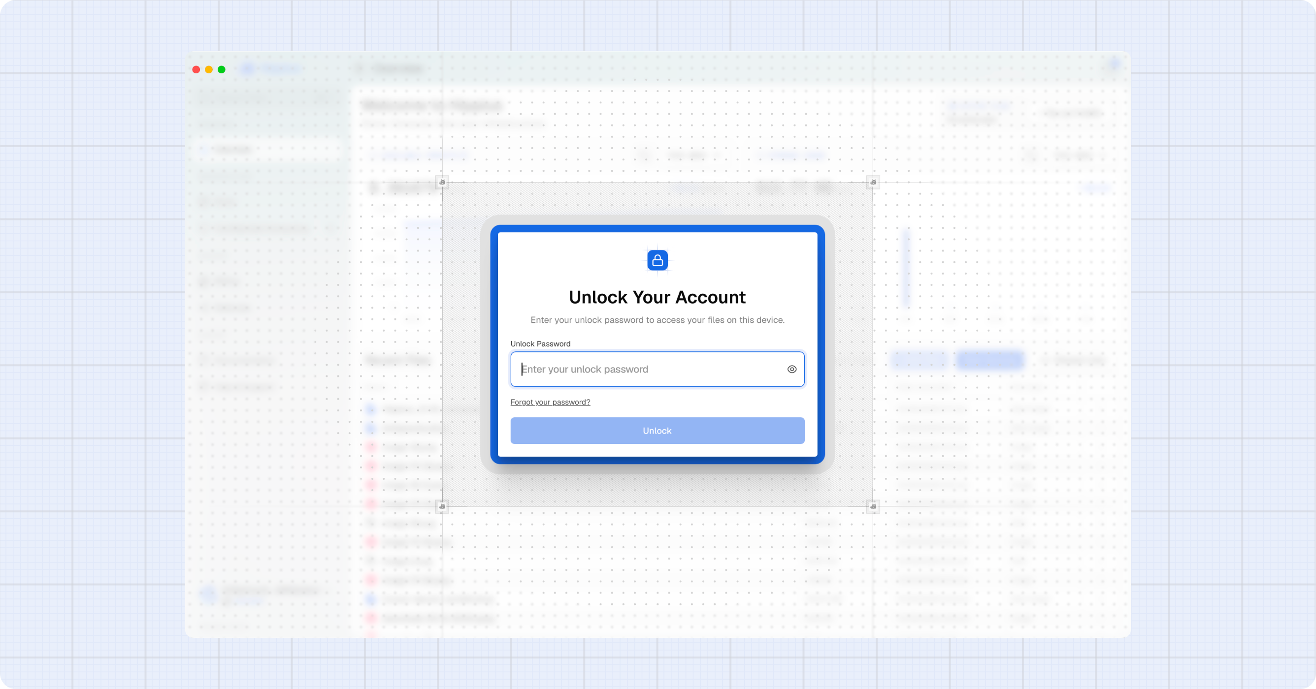Set unlock password dialog