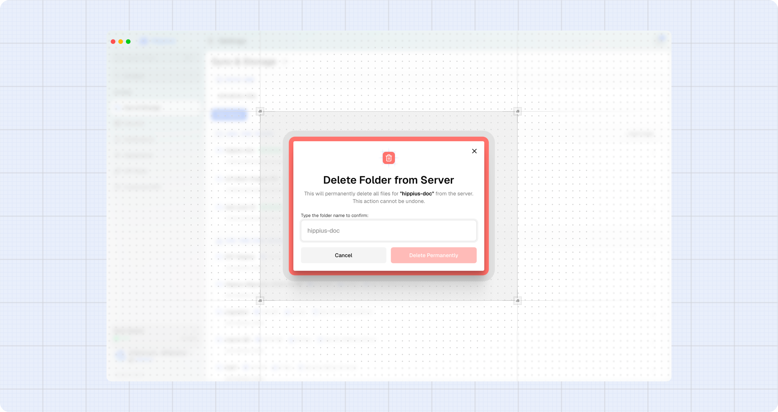 Delete from server confirmation