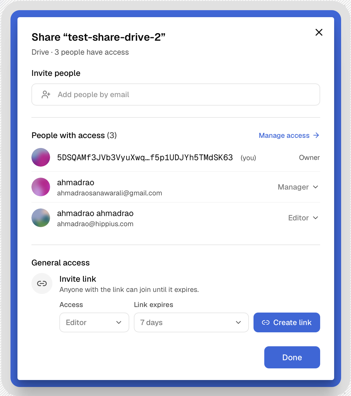 The Share dialog in the desktop app