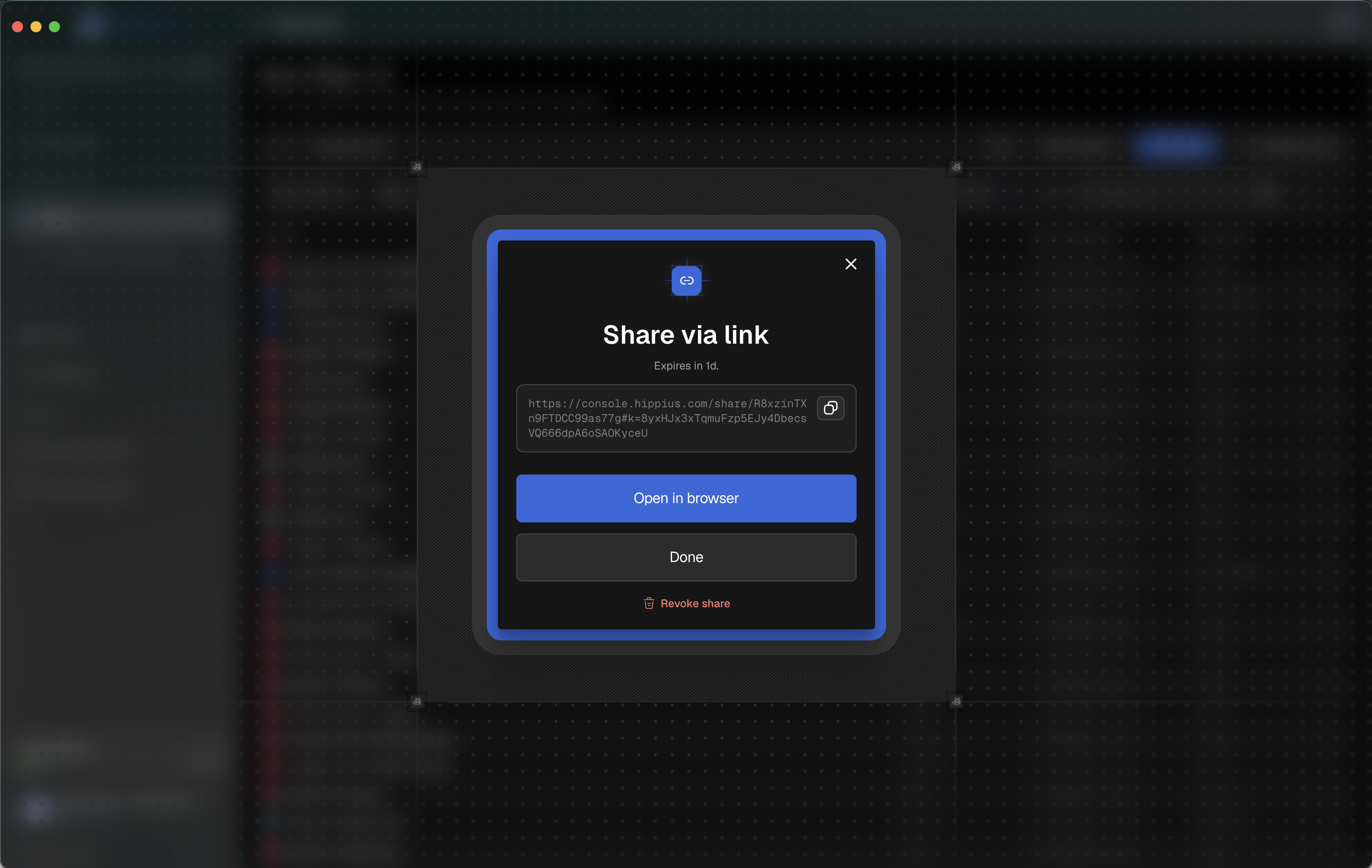 Share creation dialog