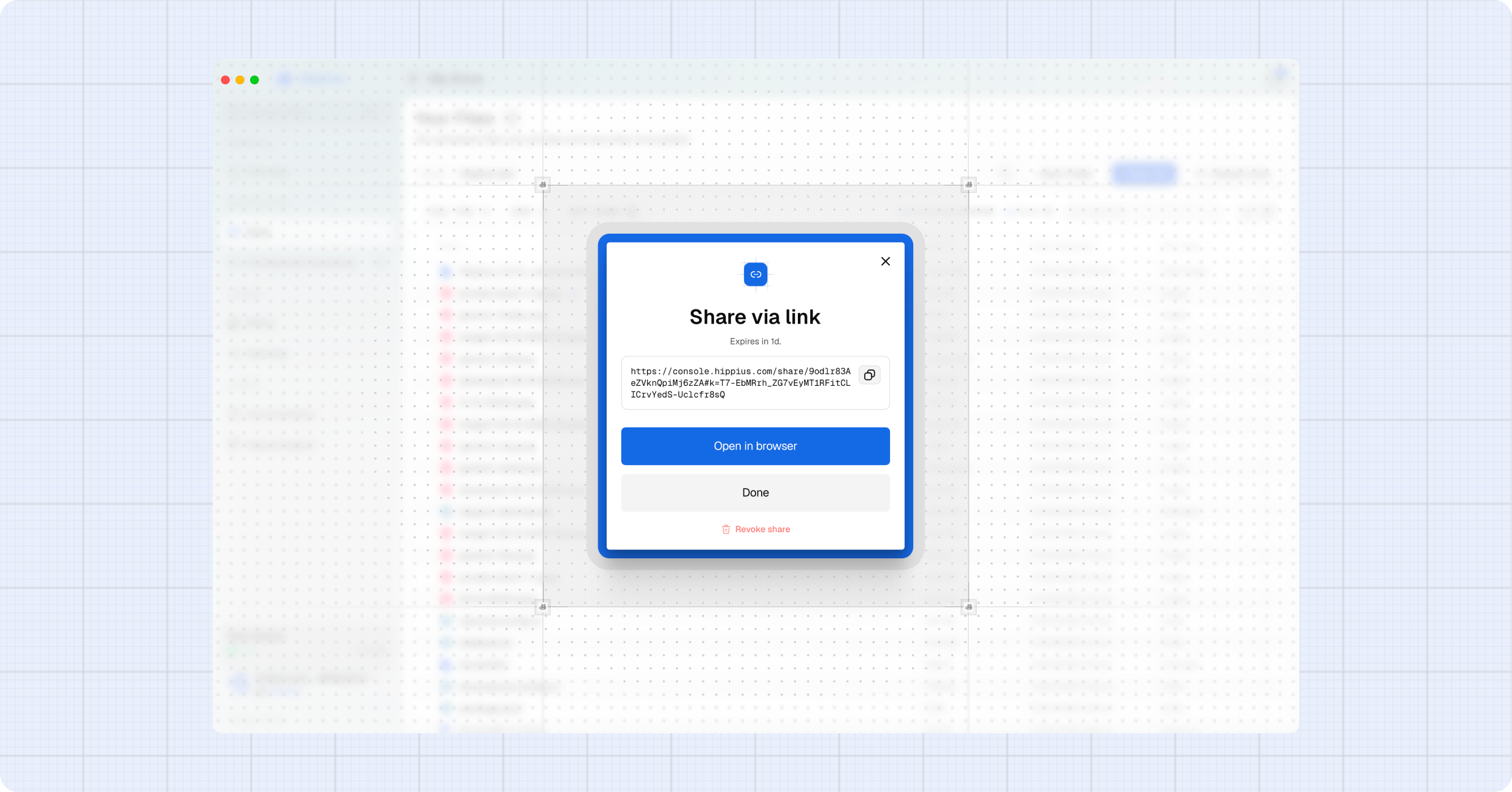 Share creation dialog