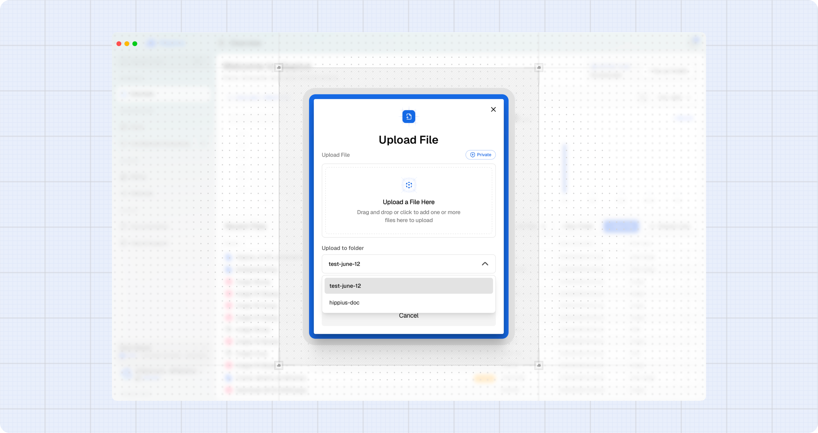 Upload file modal