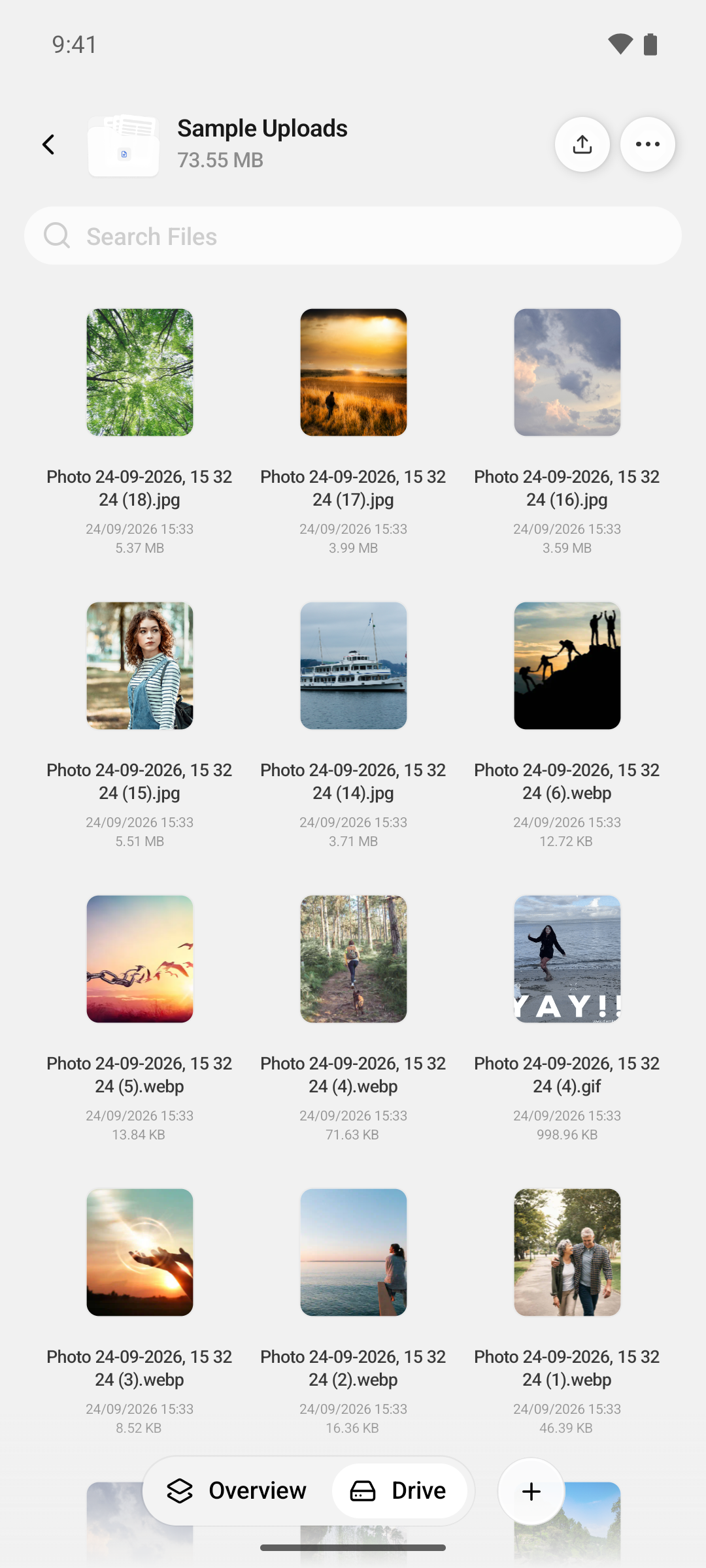 Inside a folder in Drive