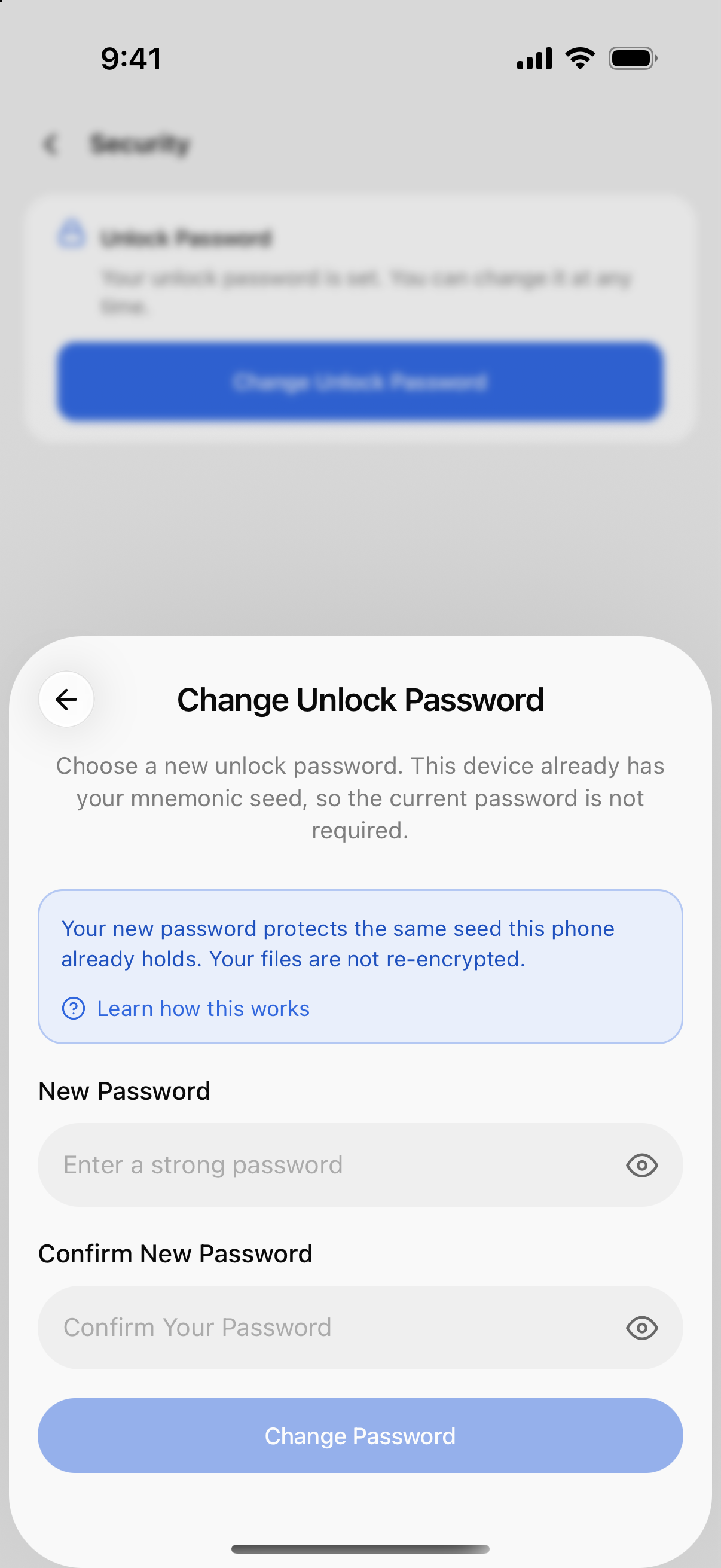 Restore Access sheet